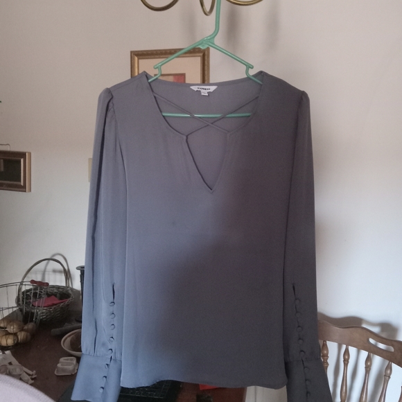 CHIC Gray Express Pre-owned Polyester Blouse - Picture 1 of 7